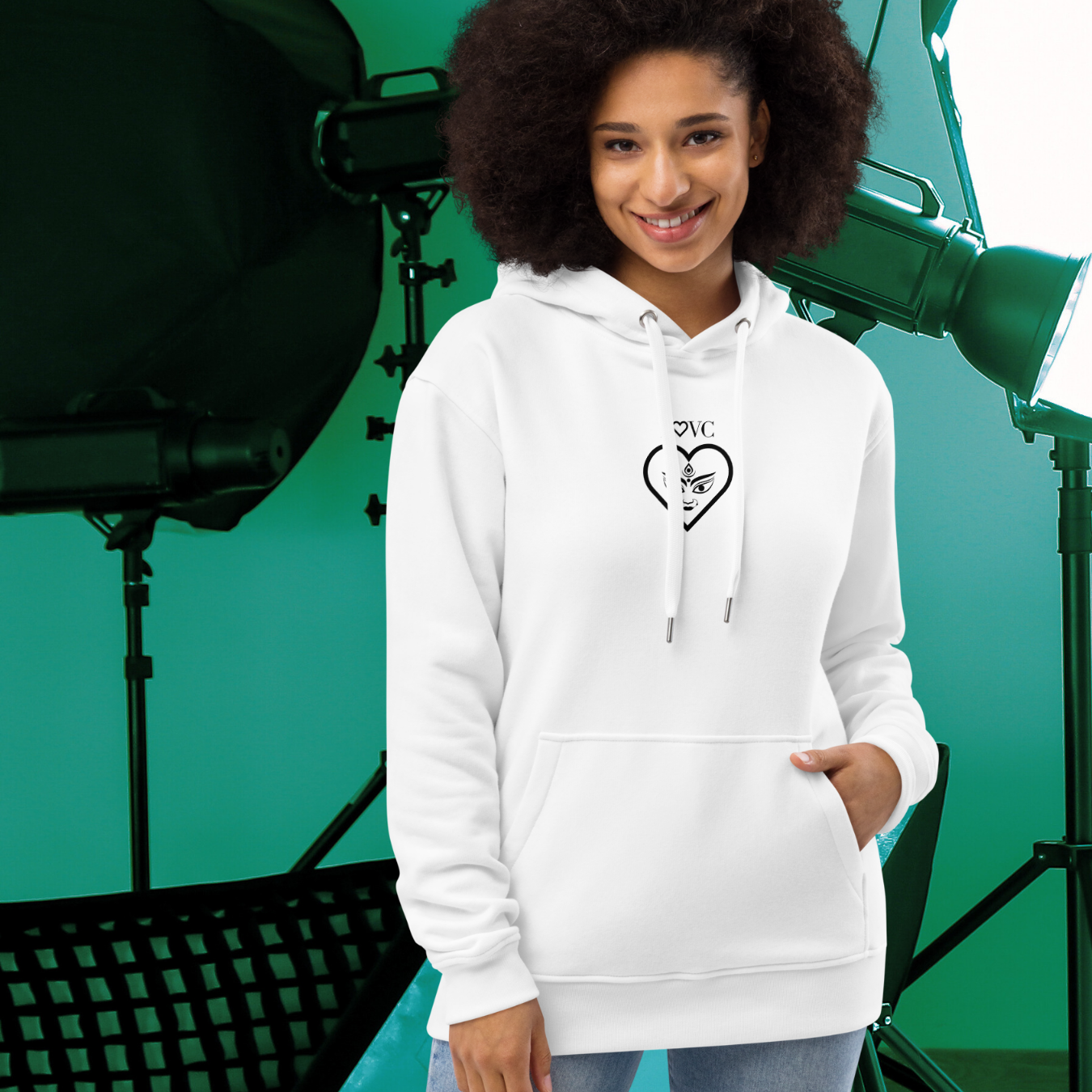 HOODIE PREMIUM CON CAPUCHA ECO MUJER FACES