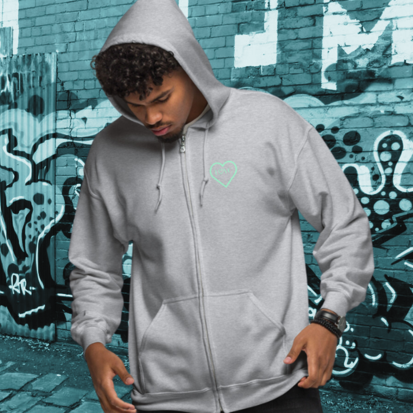 HOODIE CON CAPUCHA Y CREMALLERA HOMBRE COOL