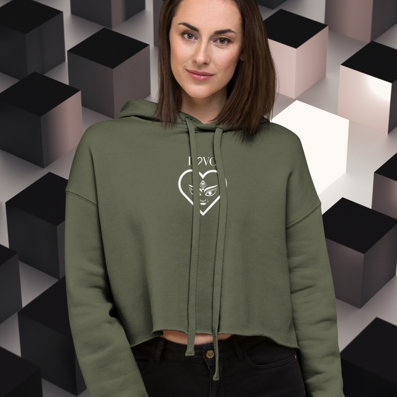 HOODIE CORTA CON CAPUCHA MUJER ANIMAL PRINT