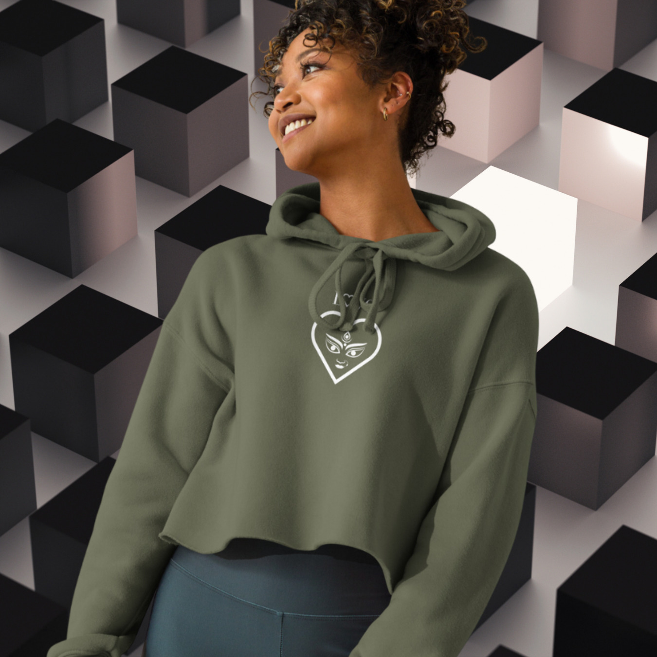 HOODIE CORTA CON CAPUCHA MUJER ANIMAL PRINT