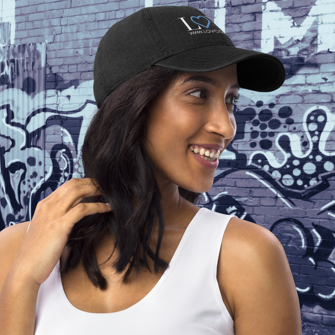GORRA VAQUERA MUJER LOGO CORAZÓN AZUL