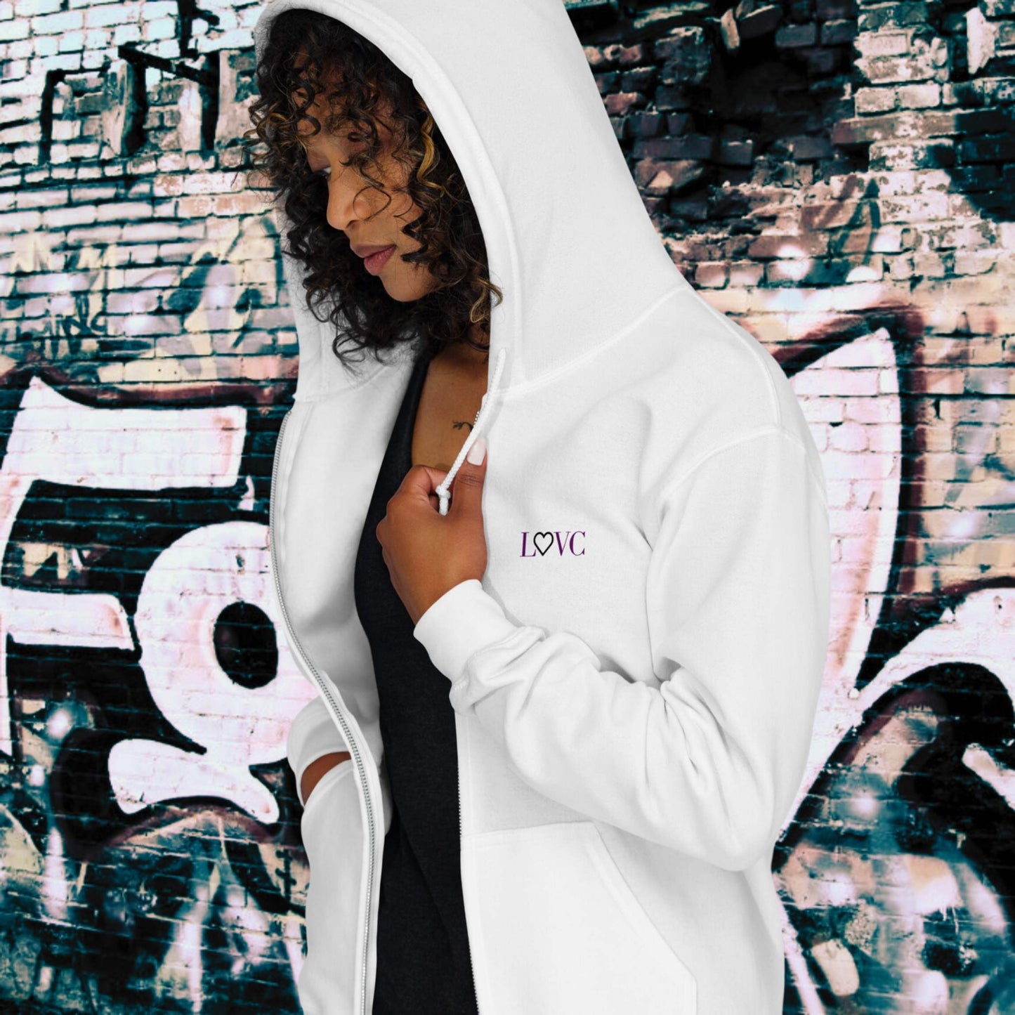 HOODIE CON CAPUCHA Y CREMALLERA MUJER LOGO CLASSIC