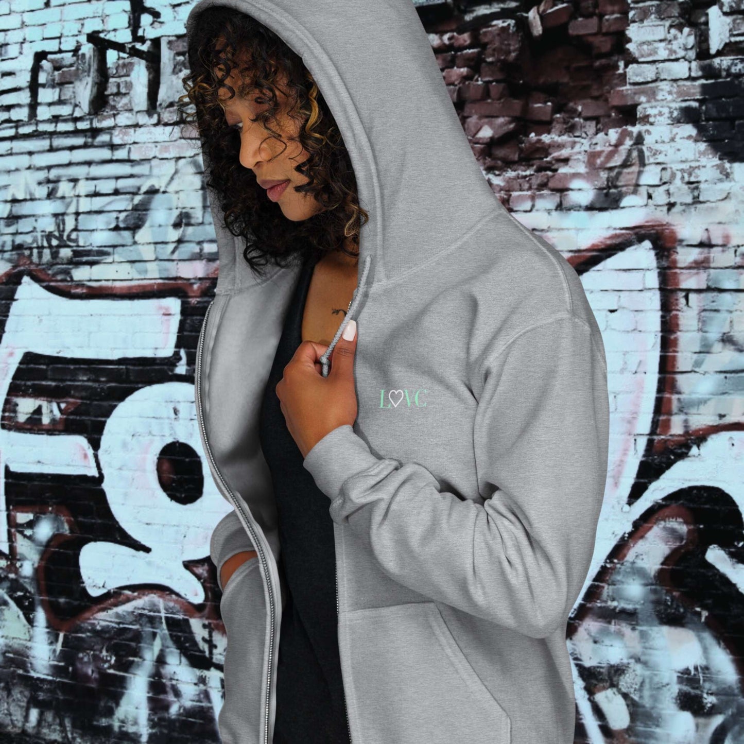 HOODIE CON CAPUCHA Y CREMALLERA MUJER LOGO CLASSIC