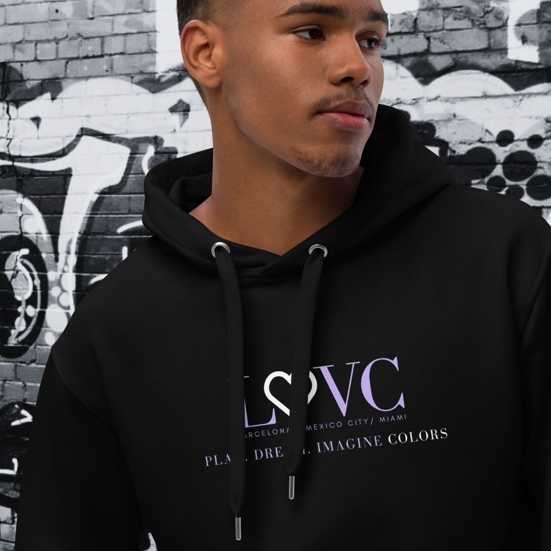 HOODIE PREMIUM CON CAPUCHA ECO HOMBRE BLACK SLOGAN