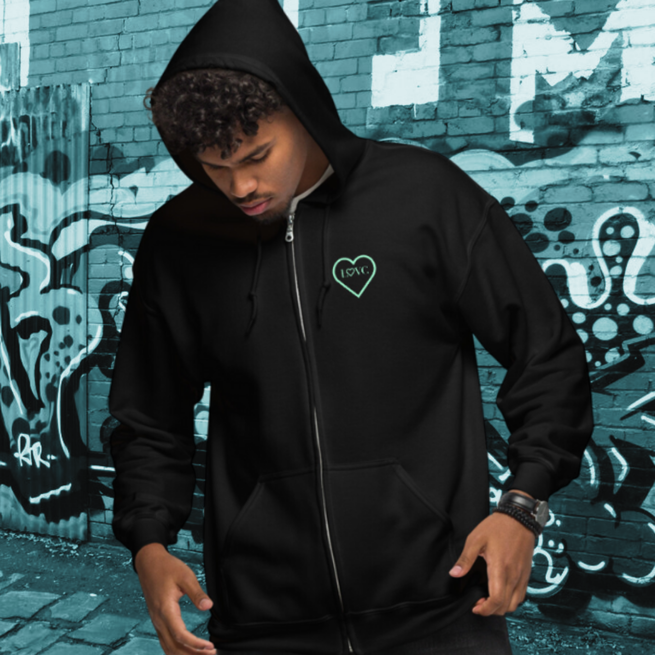 HOODIE CON CAPUCHA Y CREMALLERA HOMBRE COOL