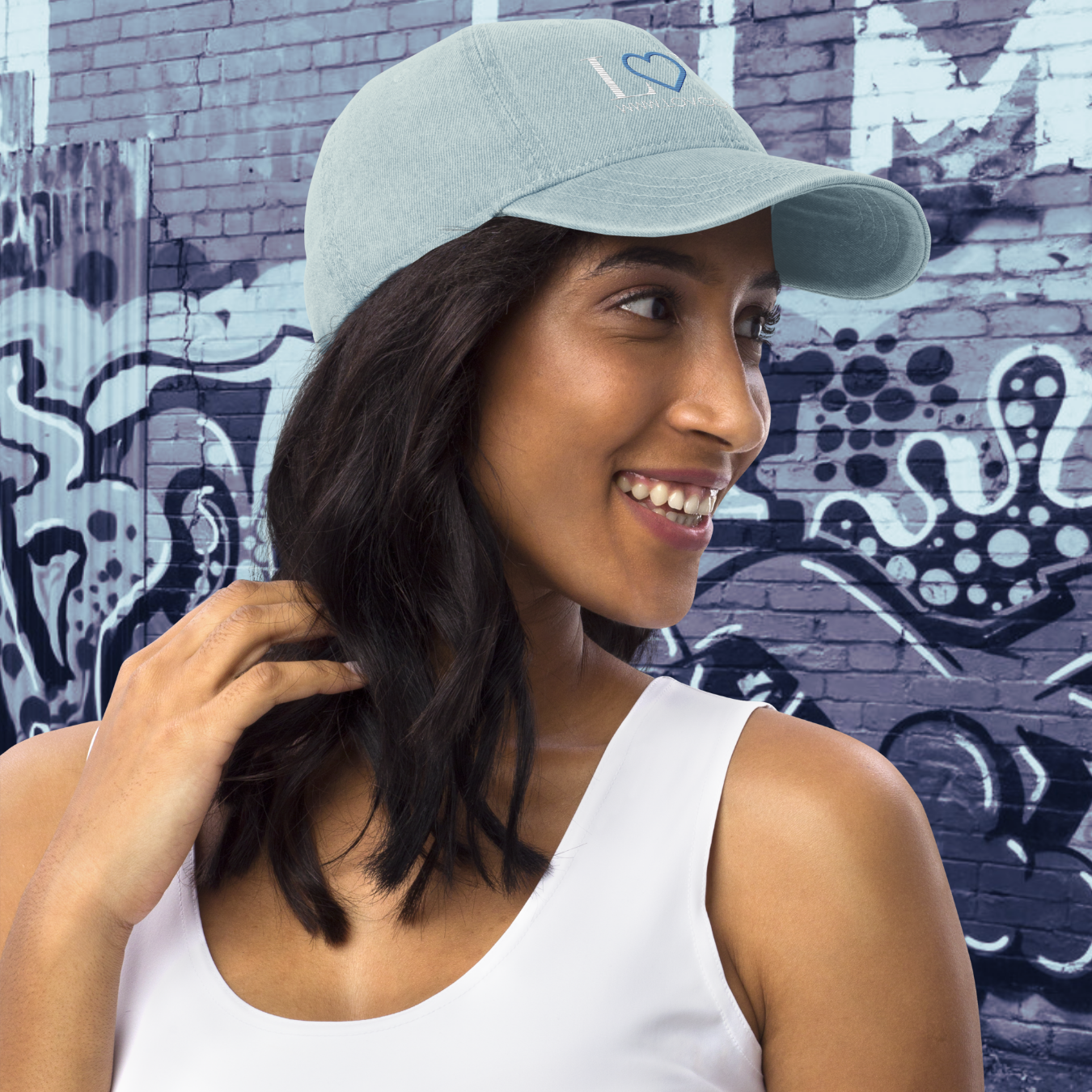 GORRA VAQUERA MUJER LOGO CORAZÓN AZUL