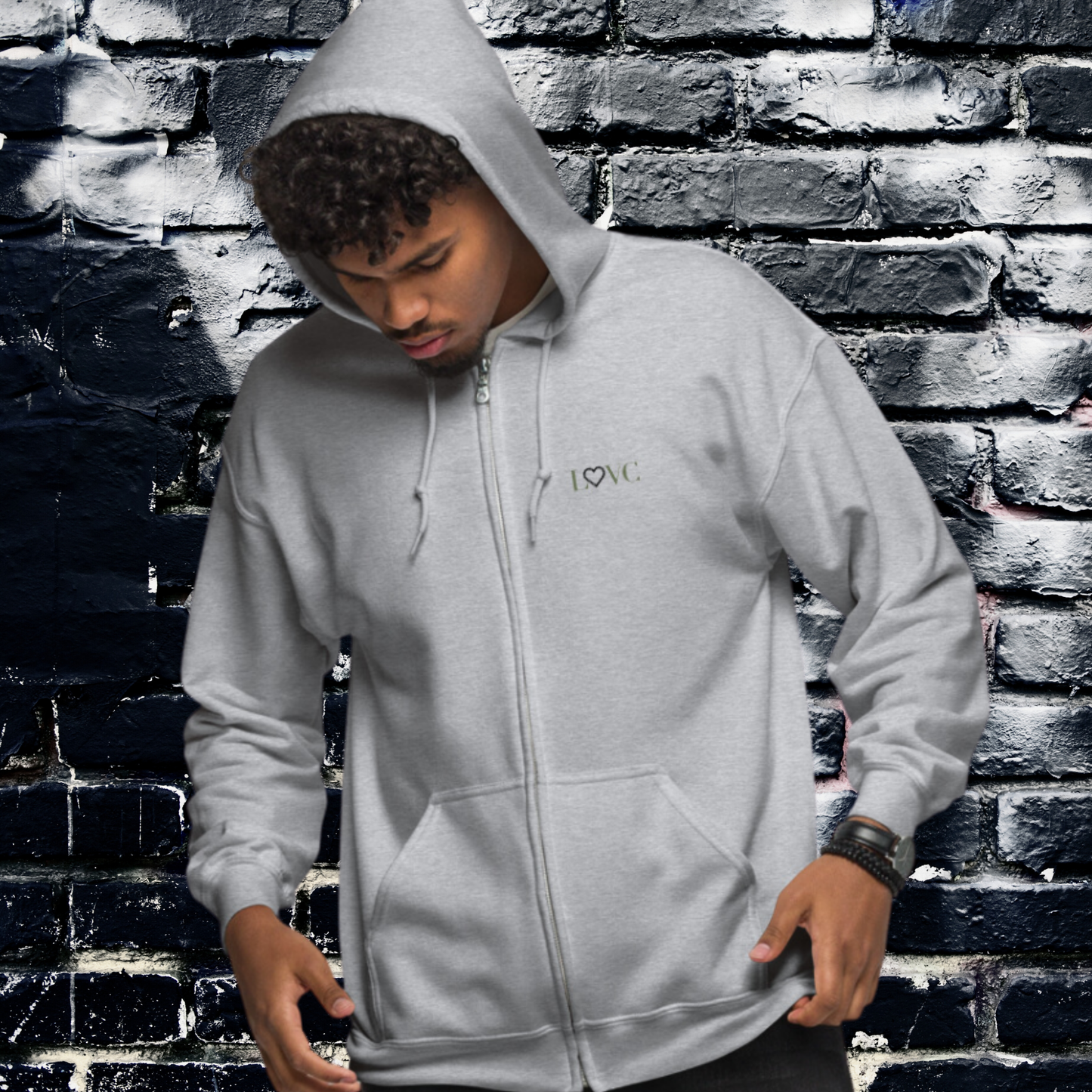 HOODIE CON CAPUCHA Y CREMALLERA HOMBRE LOGO CLASSIC