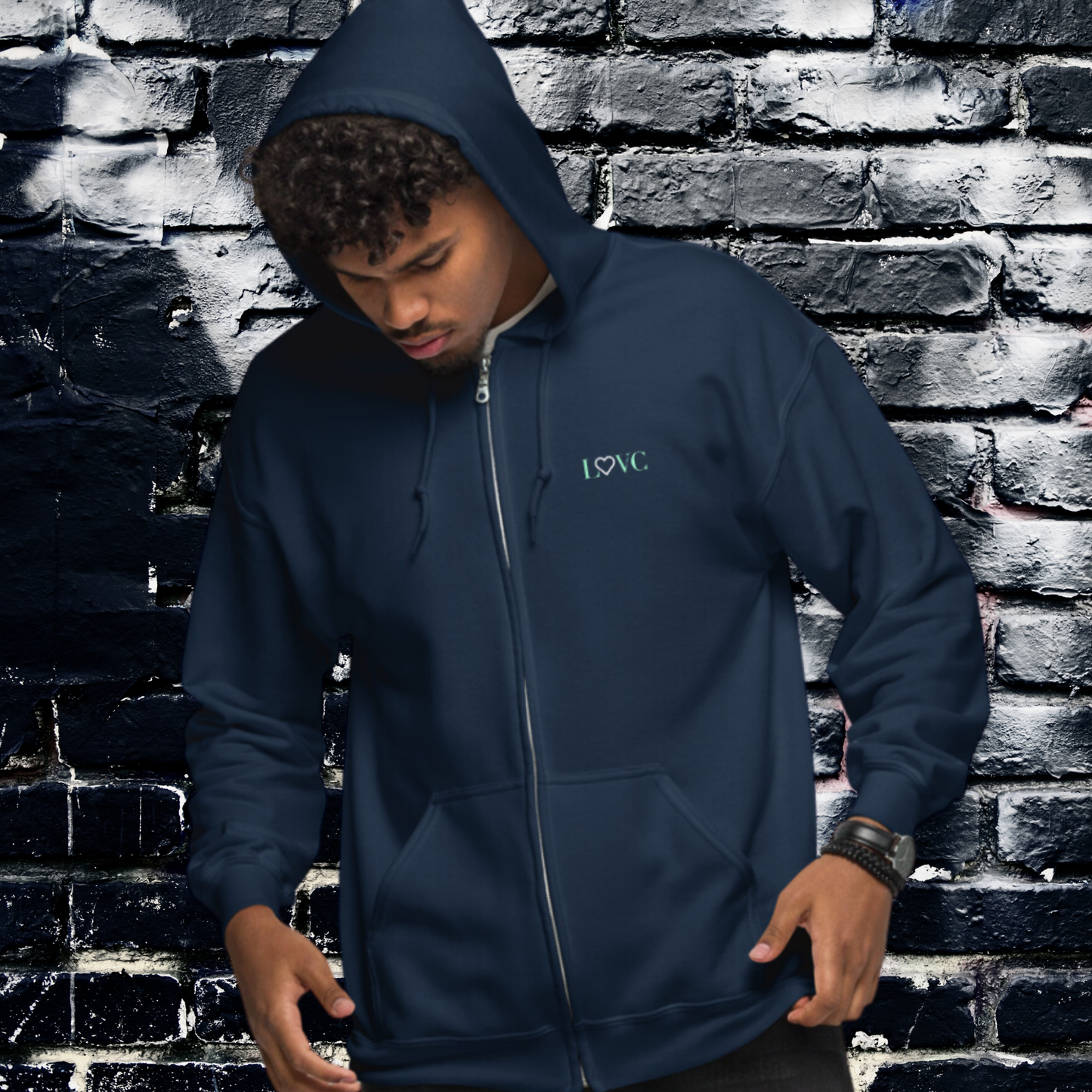 HOODIE CON CAPUCHA Y CREMALLERA HOMBRE LOGO CLASSIC