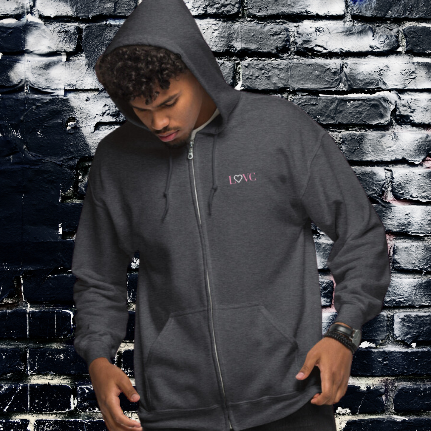 HOODIE CON CAPUCHA Y CREMALLERA HOMBRE LOGO CLASSIC