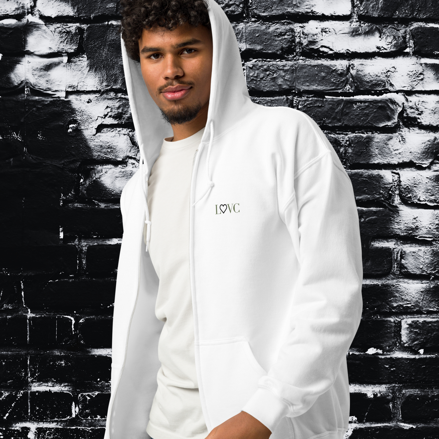 HOODIE CON CAPUCHA Y CREMALLERA HOMBRE LOGO CLASSIC