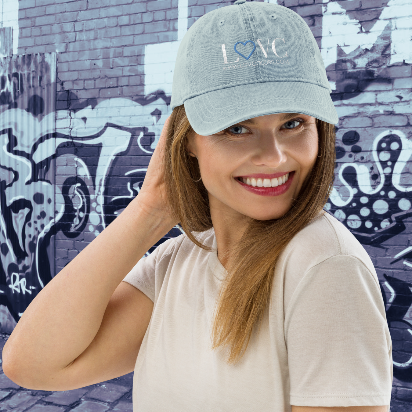 GORRA VAQUERA MUJER LOGO CORAZÓN AZUL