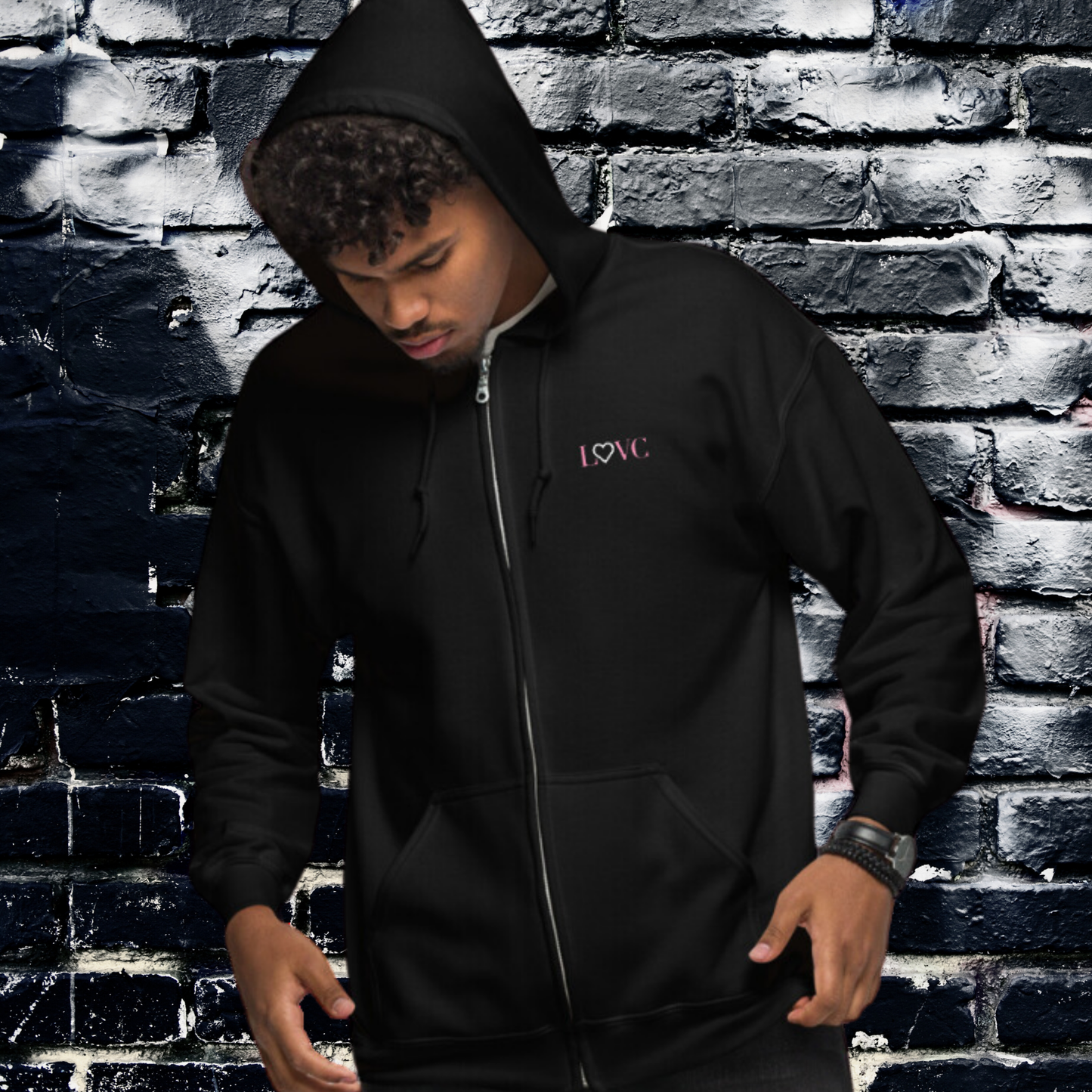 HOODIE CON CAPUCHA Y CREMALLERA HOMBRE LOGO CLASSIC