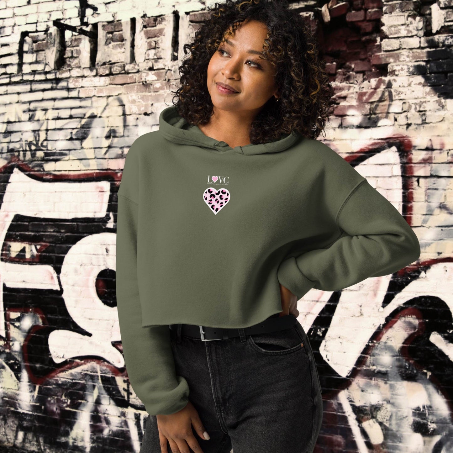 HOODIE CORTA CON CAPUCHA MUJER ANIMAL PRINT