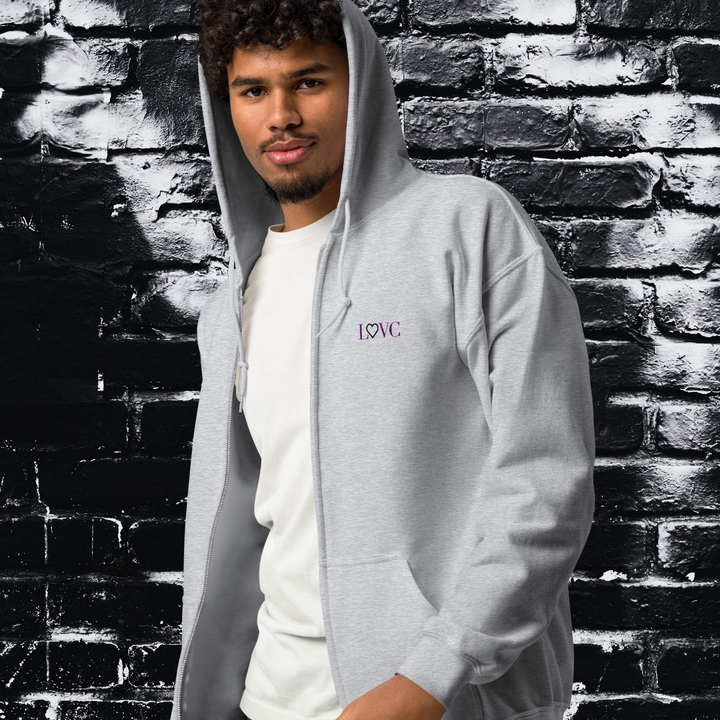 HOODIE CON CAPUCHA Y CREMALLERA HOMBRE LOGO CLASSIC