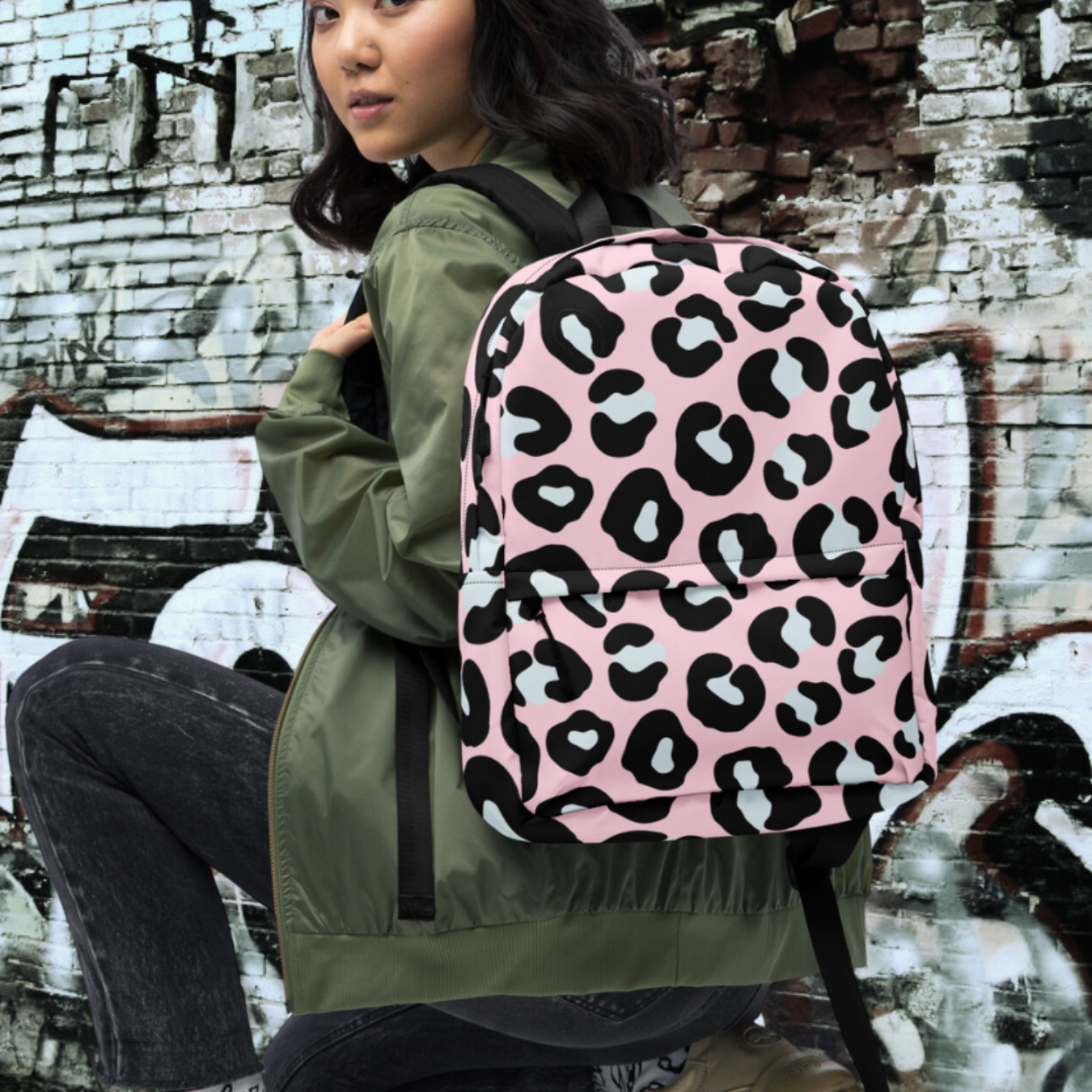 MOCHILA ANIMAL PRINT ROSA