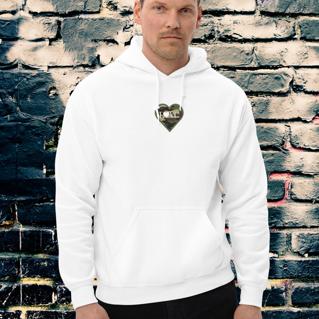 HOODIE CON CAPUCHA HOMBRE LOGO MILITAR