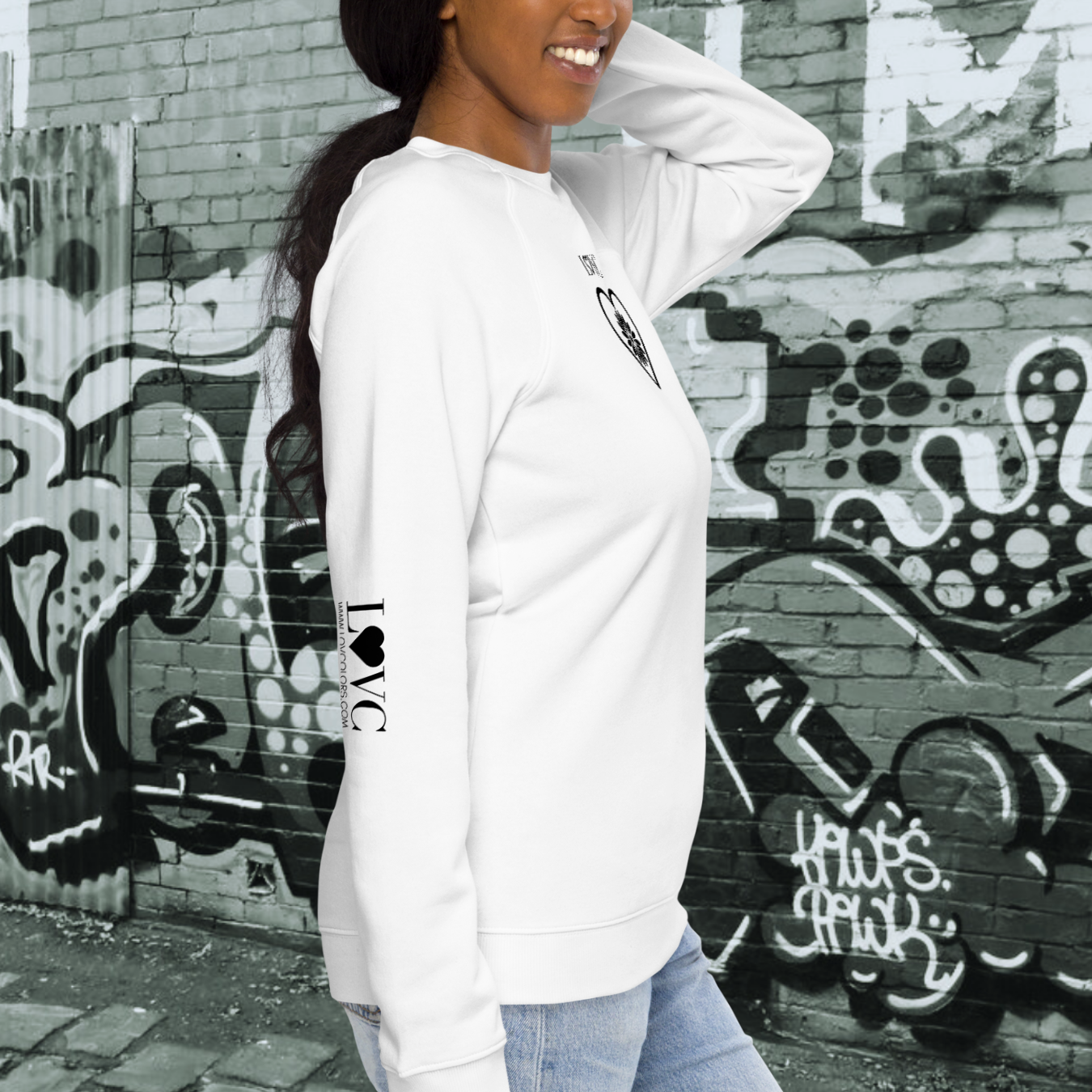 SUDADERA ORGÁNICA MUJER FLOWER LOGO MANGA