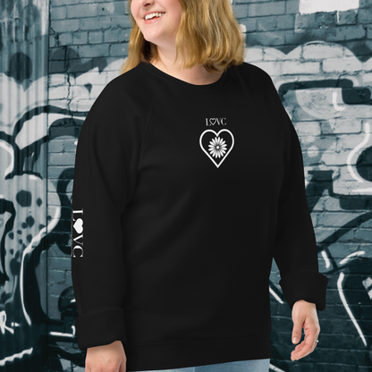SUDADERA ORGÁNICA MUJER FLOWER LOGO MANGA