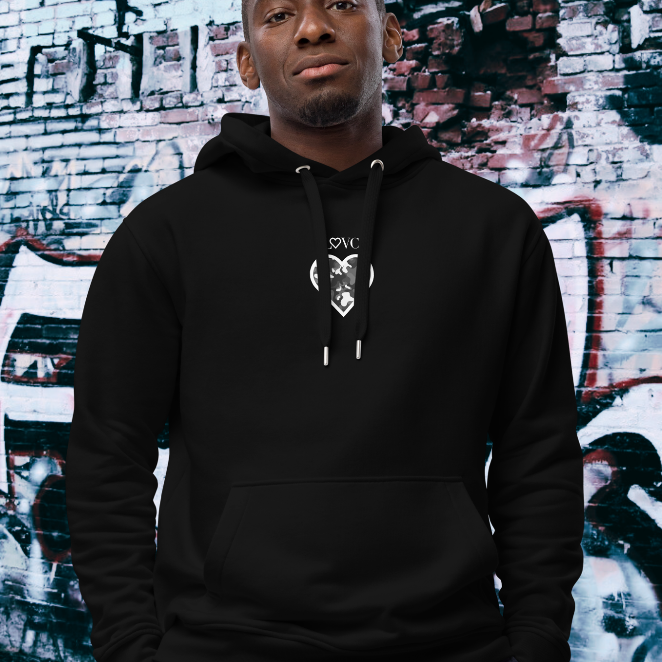 HOODIE PREMIUM CON CAPUCHA ECO HOMBRE LOGO MILITAR