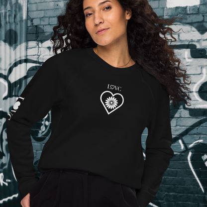 SUDADERA ORGÁNICA MUJER FLOWER LOGO MANGA