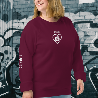 SUDADERA ORGÁNICA MUJER FLOWER LOGO MANGA