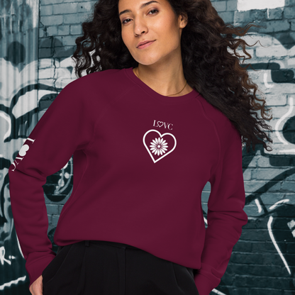 SUDADERA ORGÁNICA MUJER FLOWER LOGO MANGA