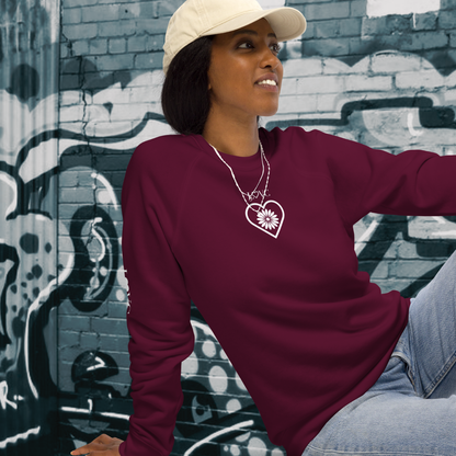 SUDADERA ORGÁNICA MUJER FLOWER LOGO MANGA