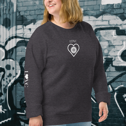 SUDADERA ORGÁNICA MUJER FLOWER LOGO MANGA