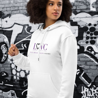 HOODIE PREMIUM CON CAPUCHA ECO MUJER WHITE SLOGAN