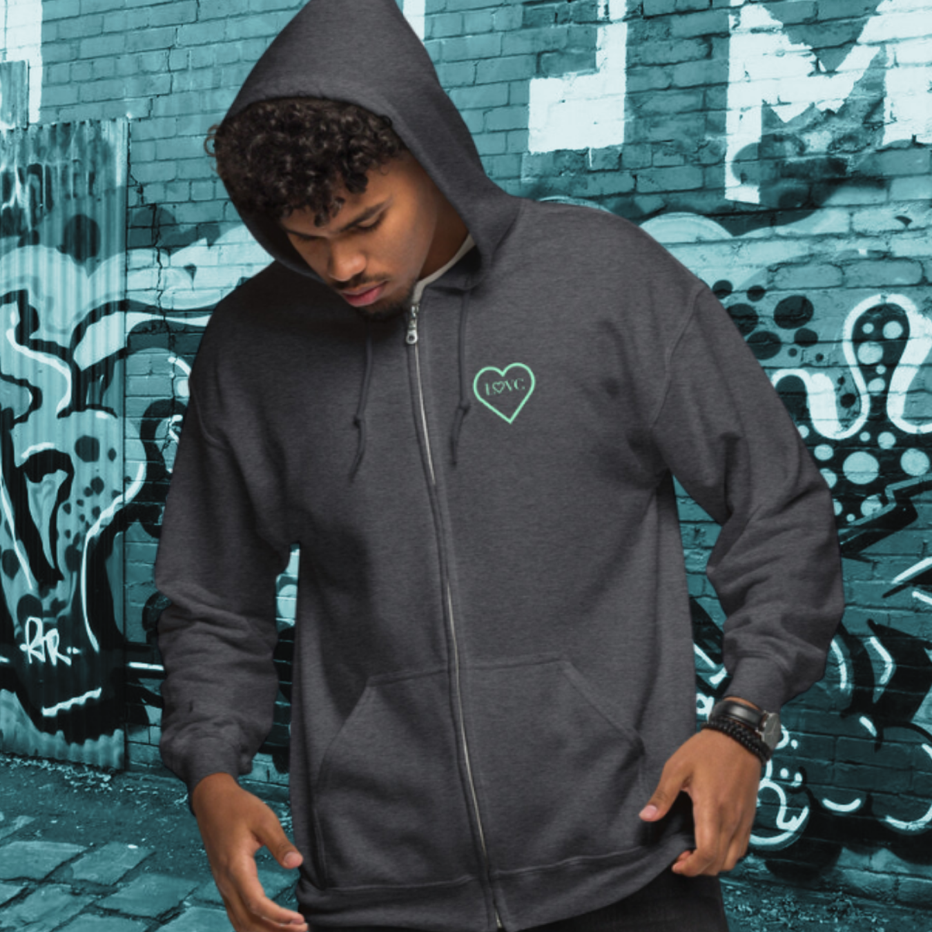 HOODIE CON CAPUCHA Y CREMALLERA HOMBRE COOL