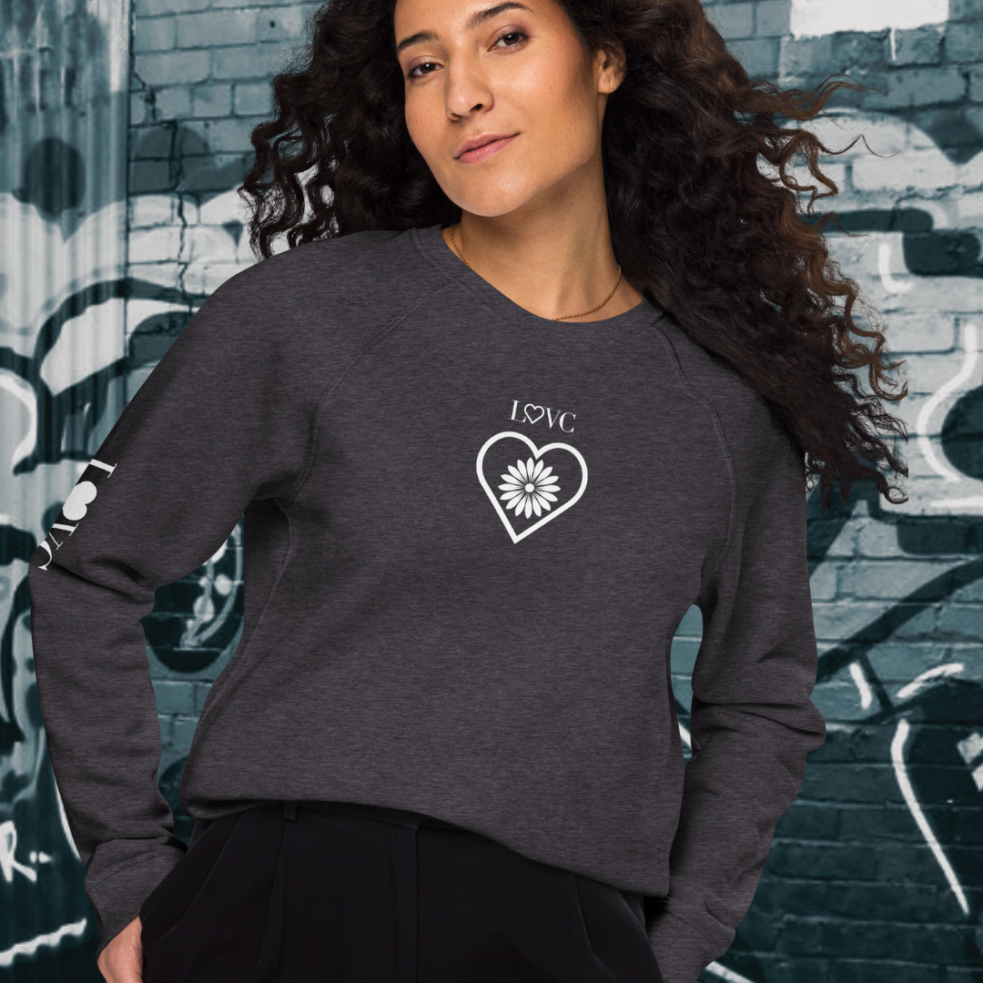SUDADERA ORGÁNICA MUJER FLOWER LOGO MANGA
