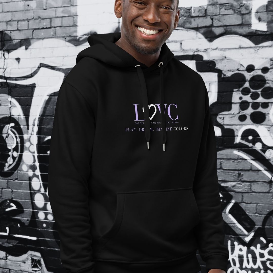 HOODIE PREMIUM CON CAPUCHA ECO HOMBRE BLACK SLOGAN