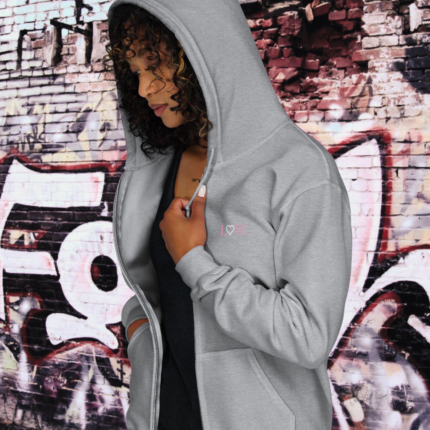 HOODIE CON CAPUCHA Y CREMALLERA MUJER LOGO CLASSIC