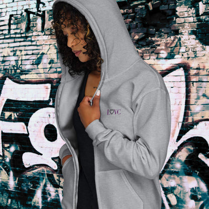 HOODIE CON CAPUCHA Y CREMALLERA MUJER LOGO CLASSIC