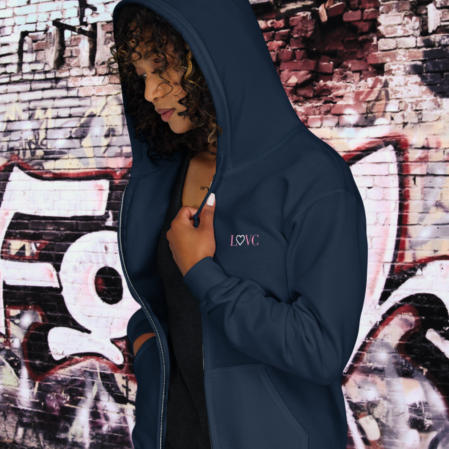 HOODIE CON CAPUCHA Y CREMALLERA MUJER LOGO CLASSIC