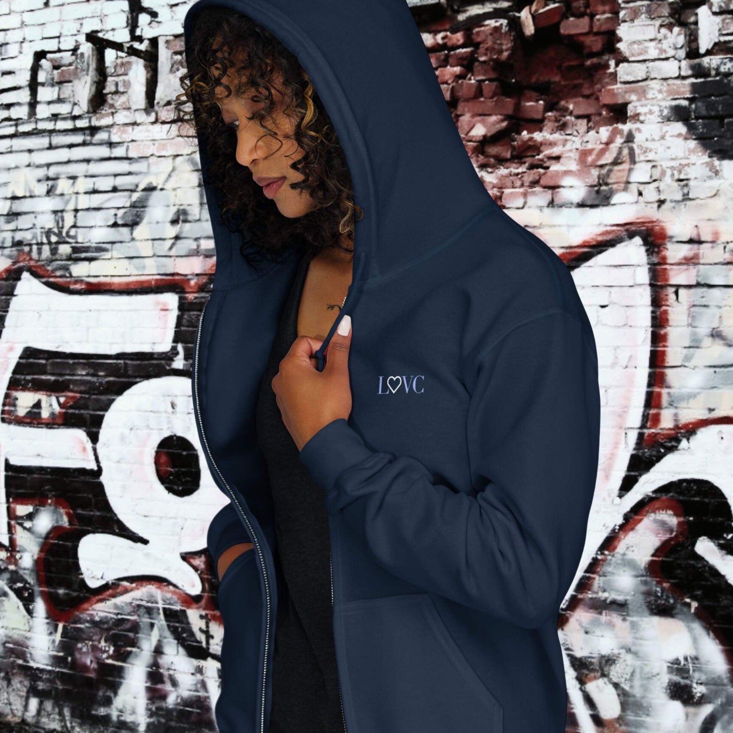 HOODIE CON CAPUCHA Y CREMALLERA MUJER LOGO CLASSIC