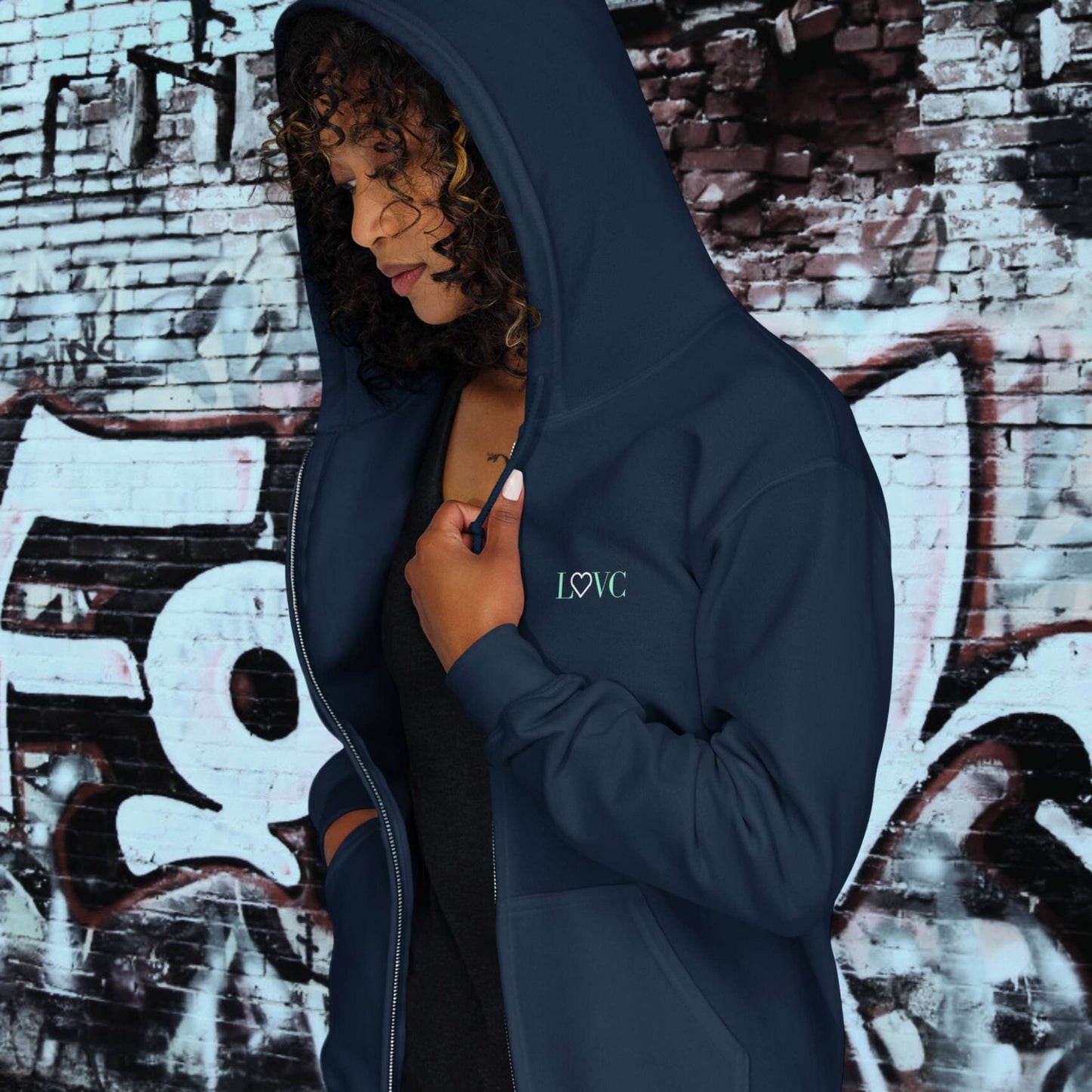 HOODIE CON CAPUCHA Y CREMALLERA MUJER LOGO CLASSIC