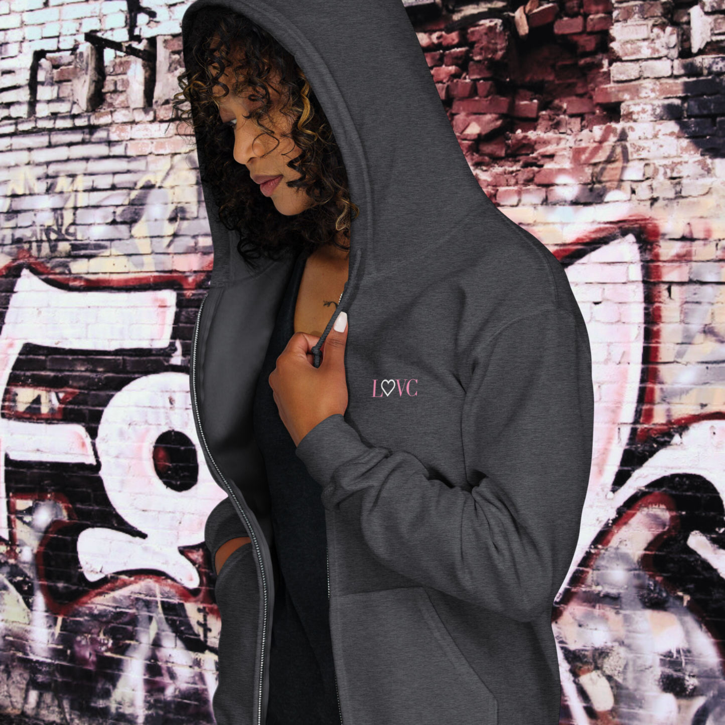 HOODIE CON CAPUCHA Y CREMALLERA MUJER LOGO CLASSIC