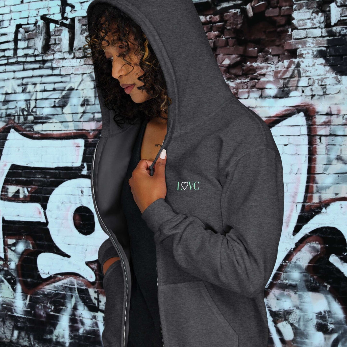 HOODIE CON CAPUCHA Y CREMALLERA MUJER LOGO CLASSIC