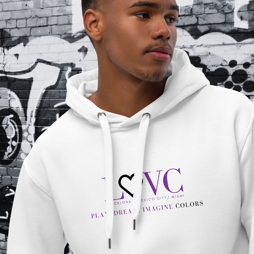 HOODIE PREMIUM CON CAPUCHA ECO HOMBRE WHITE SLOGAN