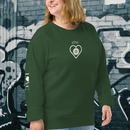 SUDADERA ORGÁNICA MUJER FLOWER LOGO MANGA