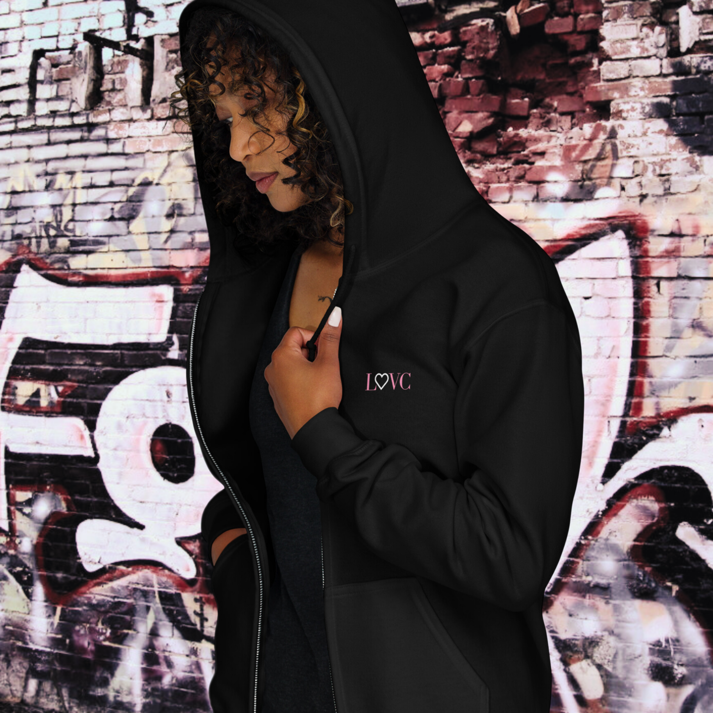 HOODIE CON CAPUCHA Y CREMALLERA MUJER LOGO CLASSIC