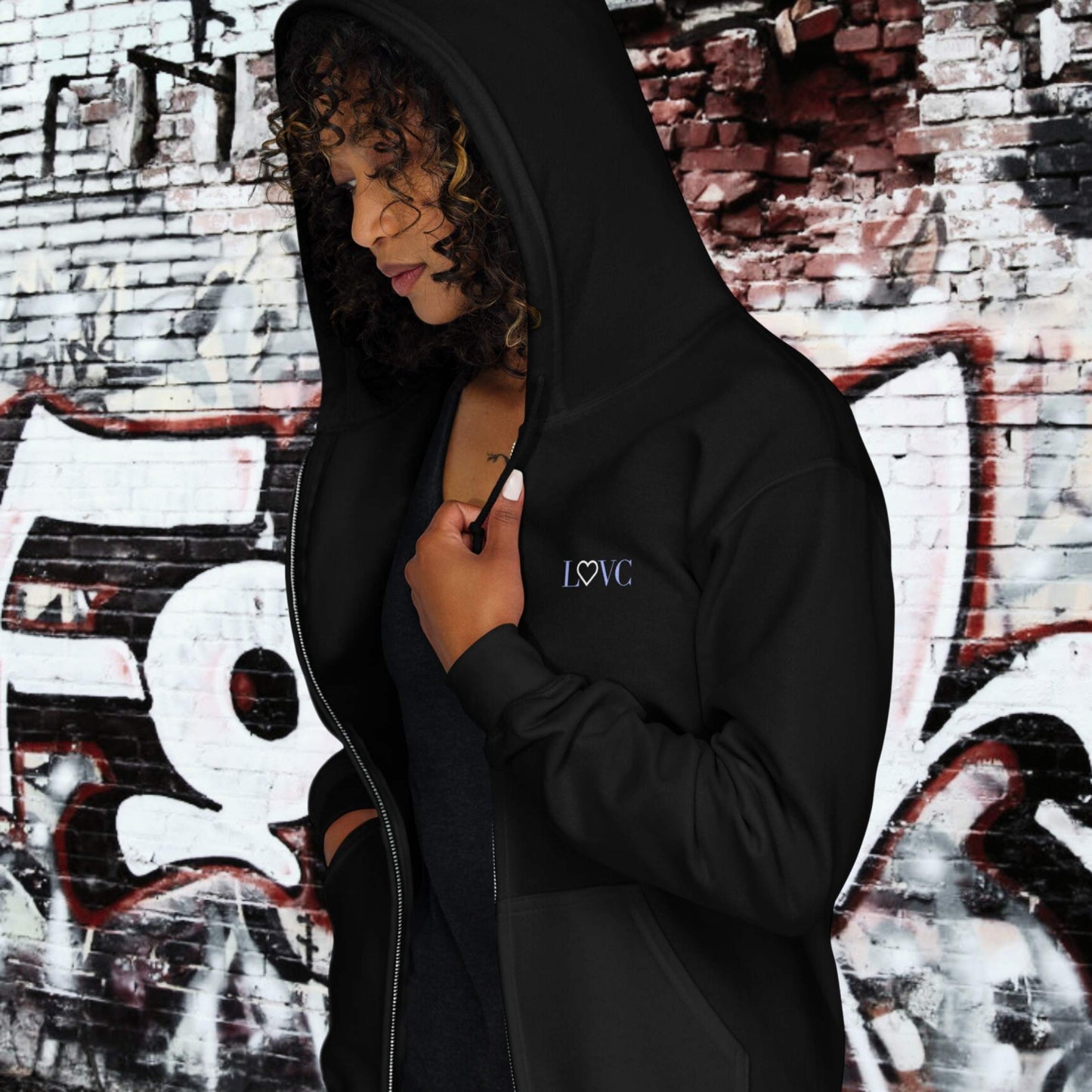 HOODIE CON CAPUCHA Y CREMALLERA MUJER LOGO CLASSIC