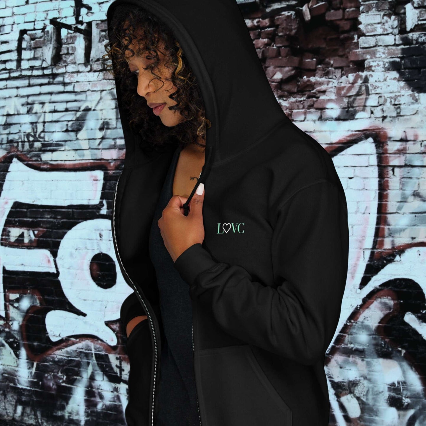 HOODIE CON CAPUCHA Y CREMALLERA MUJER LOGO CLASSIC