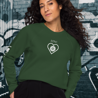 SUDADERA ORGÁNICA MUJER FLOWER LOGO MANGA