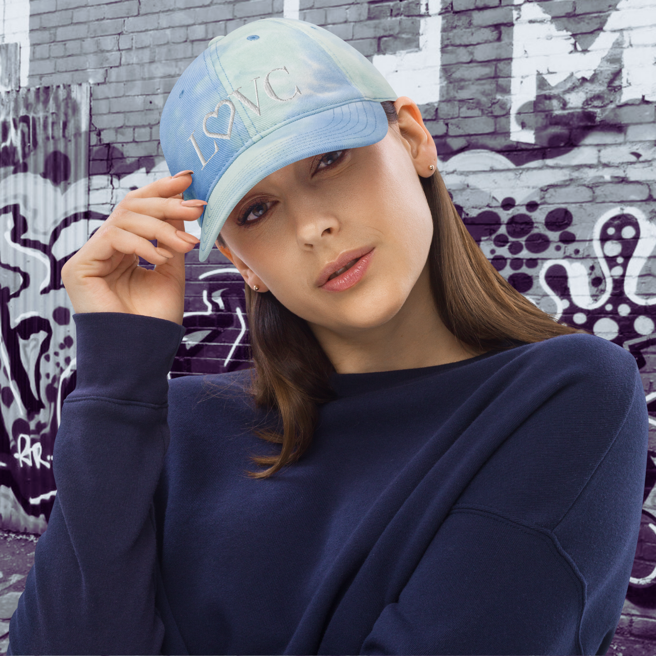 GORRA CON EFECTO TIE DYE MUJER LOGO BLANCO