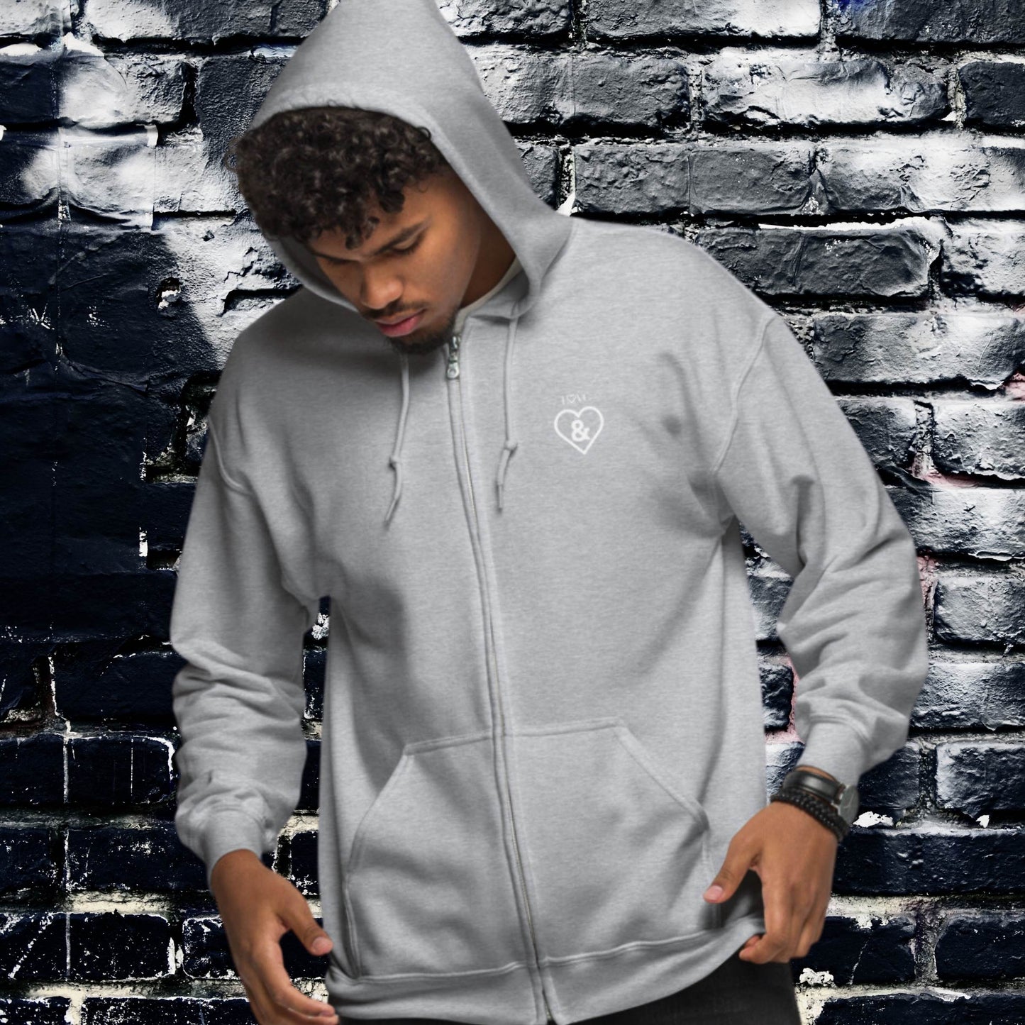 HOODIE CON CAPUCHA Y CREMALLERA HOMBRE SYMBOL &