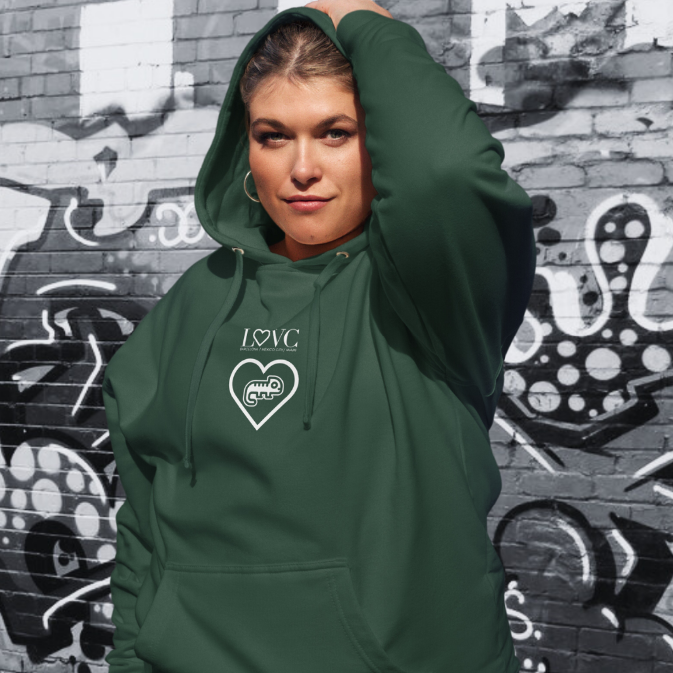 HOODIE PREMIUM CON CAPUCHA MUJER CAMALEÓN