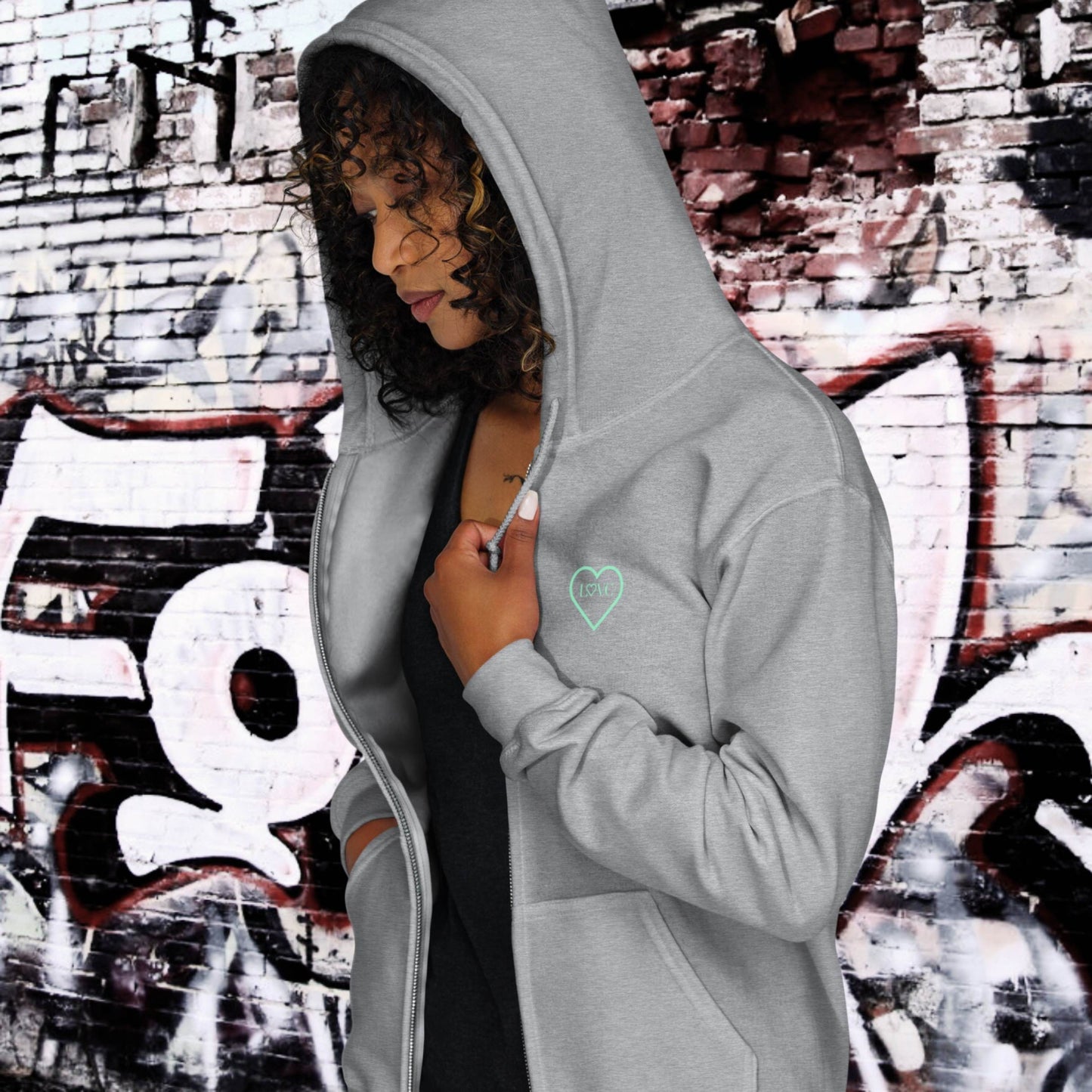HOODIE CON CAPUCHA Y CREMALLERA MUJER COOL