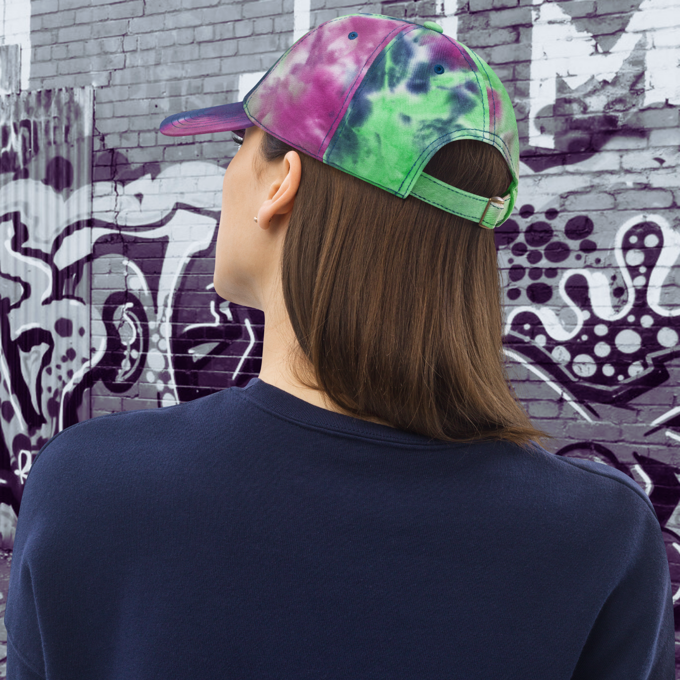 GORRA CON EFECTO TIE DYE MUJER LOGO BLANCO